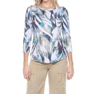 NEW CARINE round neck top in crystal grove